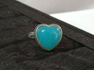 Anillo plata corazón Amazonita