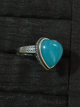 Anillo plata corazón Amazonita