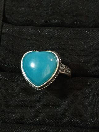Anillo plata corazón Amazonita