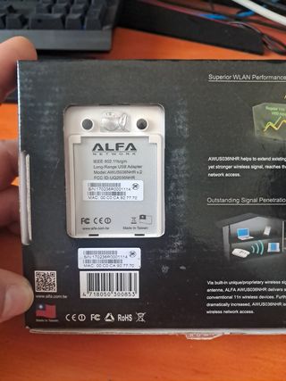 Alfa AWUS036NHR Adaptador USB WiFi Largo Alcance