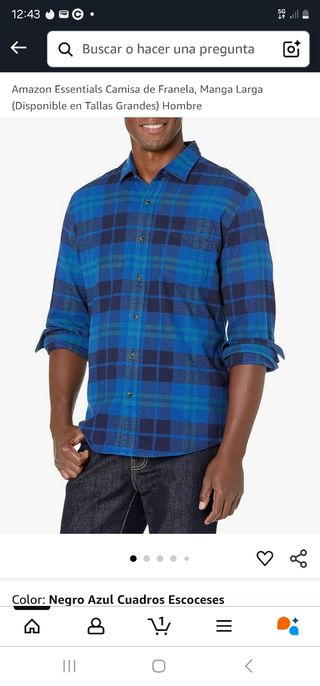 Camisa Amazon Essentials cuadros