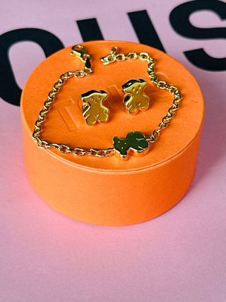 Lote Tous Oro 18k pendientes y pulsera