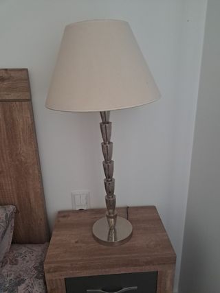 Lámpara mesa moderna - beige plata