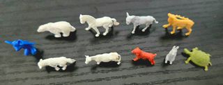 10 Mini Animali Giocattolo Vintage