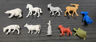 10 Mini Animali Giocattolo Vintage