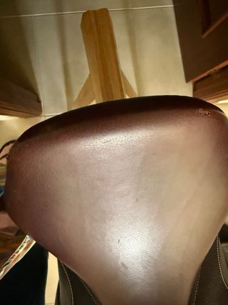 Silla salto inglesa FOUGANZA,Marrón 17,5 de piel