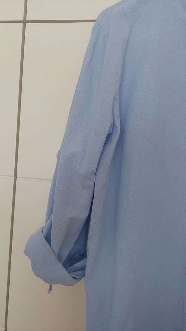 Camisa lino azul - M