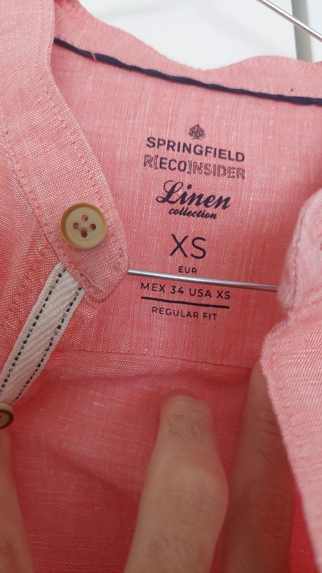 Camisa Springfield Lino Rosa XS