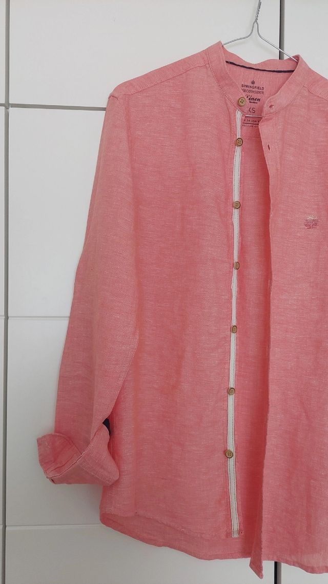 Camisa Springfield Lino Rosa XS