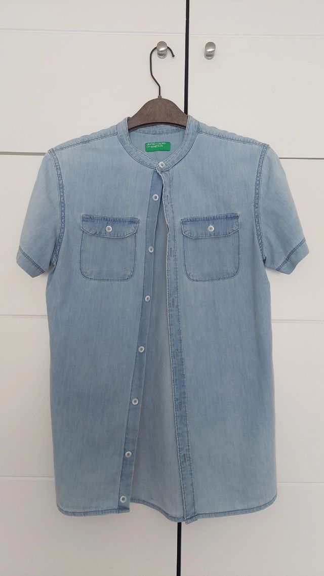 Camisa Benetton denim azul