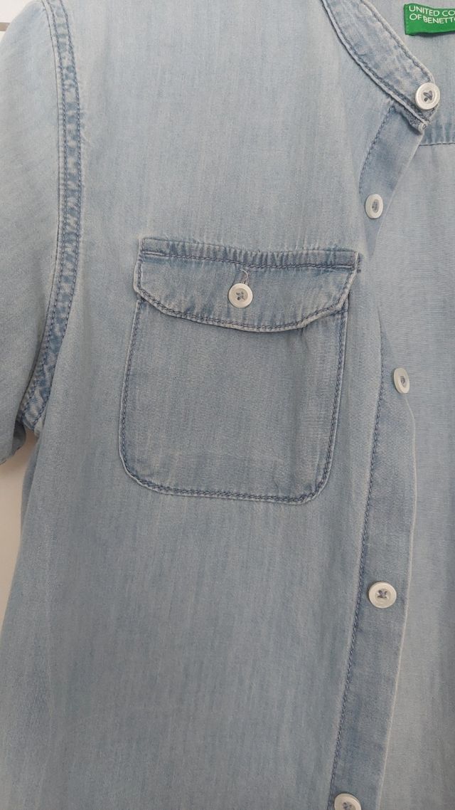 Camisa Benetton denim azul