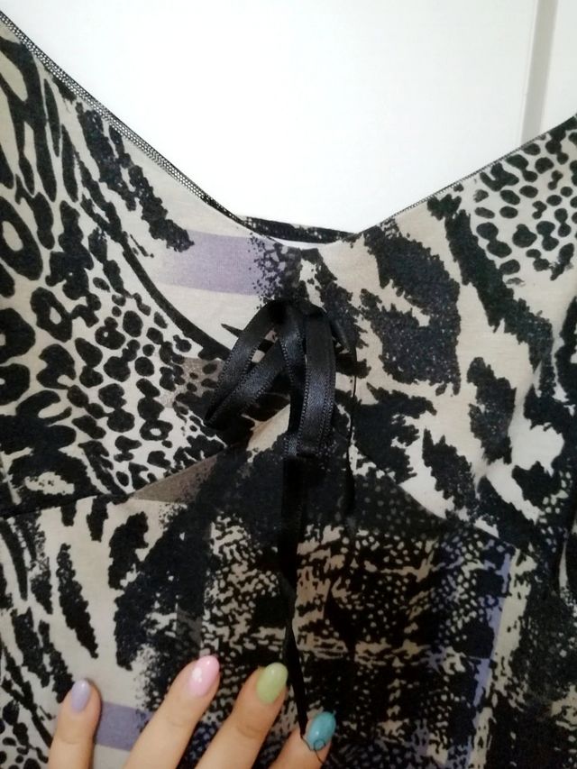 Vestito animalier asimmetrico L