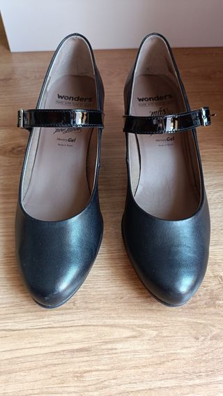 Zapatos Wonders Piel Negro 38