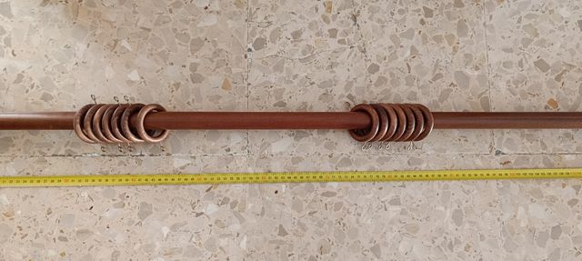 Barra cortina madera 138 cm marrón