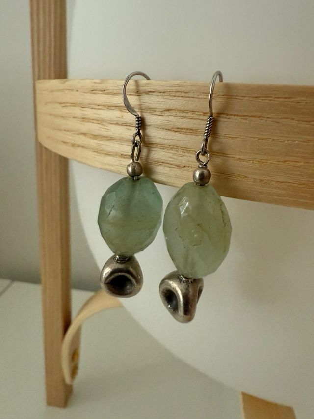 Pendientes plata de ley con olivina