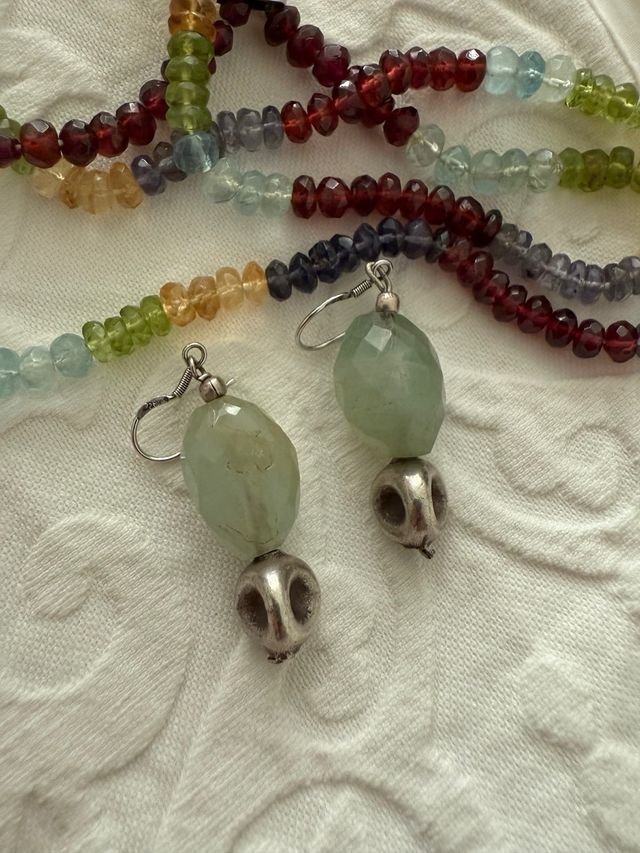 Pendientes plata de ley con olivina