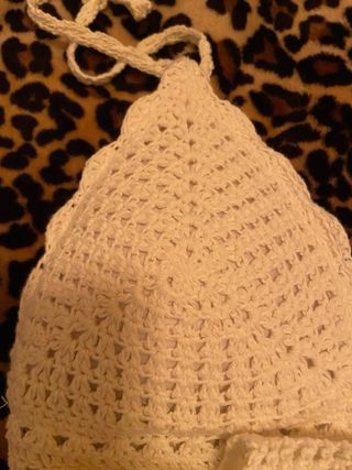 Top crochet beige - Talla única