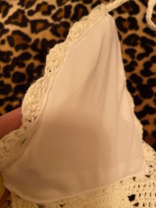 Top crochet beige - Talla única