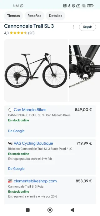 Bicicleta Montaña Cannondale SL 3