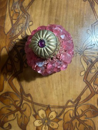 Pochette Portagioie Vintage Rosa Dettagli Dorati