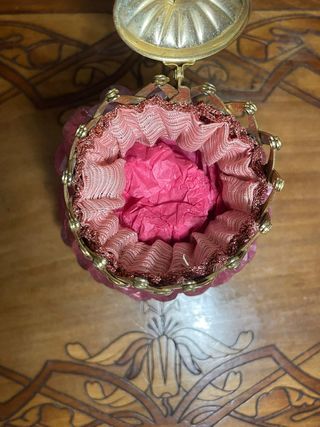 Pochette Portagioie Vintage Rosa Dettagli Dorati