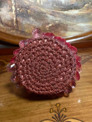 Pochette Portagioie Vintage Rosa Dettagli Dorati