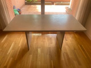 Mesa escritorio madera lacada beige