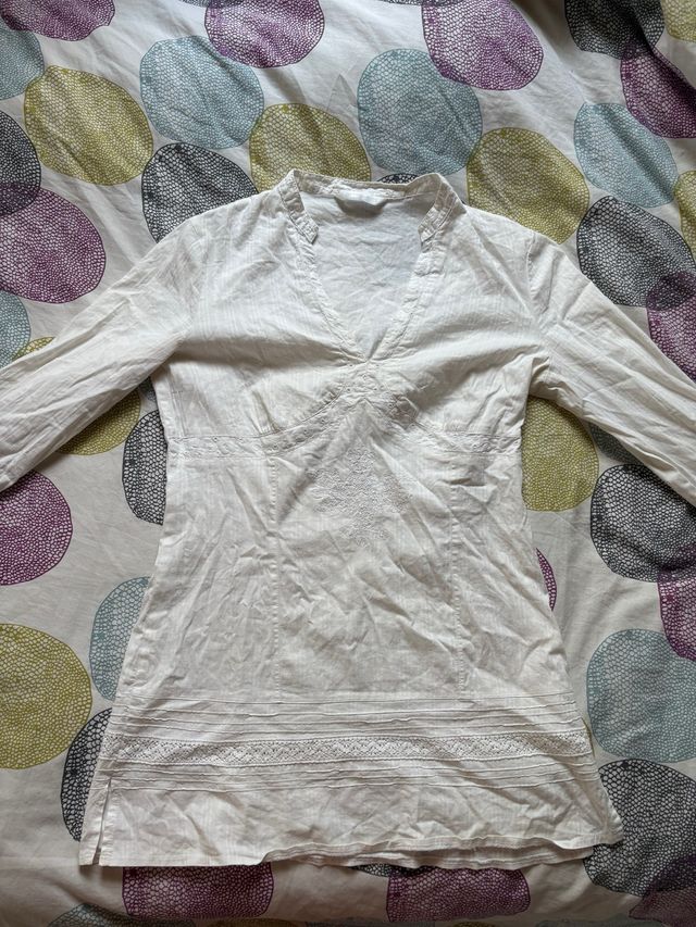 Blusa blanca Promod manga larga