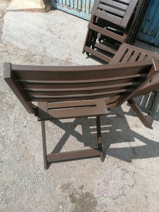 5 Sillas Plegables y regalouna  Madera Marrón