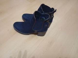 Botines tacón azul oscuro