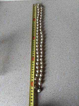 Collar perlas beige vintage de fantasia

