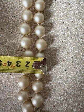 Collar perlas beige vintage de fantasia
