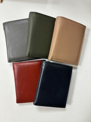 Cartera de Piel - Beige, Negro, Gris, Verde, Rojo