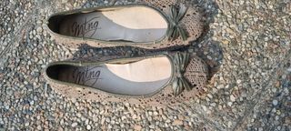 Ballerine Mtng verde militare pizzo