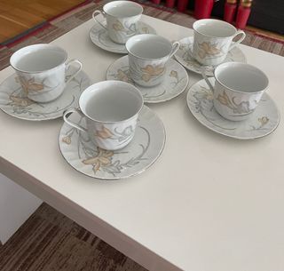 Juego café porcelana vintage 5 piezas 