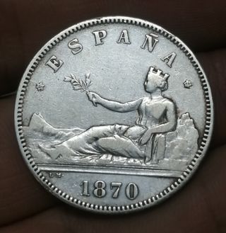 MONEDA PLATA 2 PESETAS 1870 (18-74)