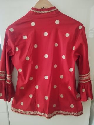 Chaqueta roja Kahyra - lunares dorados
