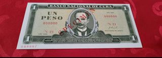 Cuba: 1 Peso SPÉCIMEN  años 70