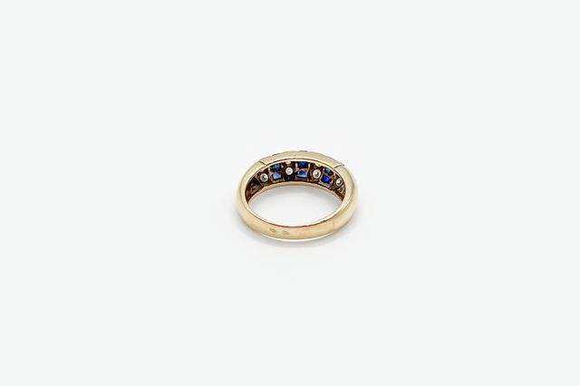 PROMOZIONE! Anello in oro 18k Pietre blu e bianche
