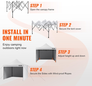 Gazebo Tenda Pop-up Pieghevole con Pareti Laterali