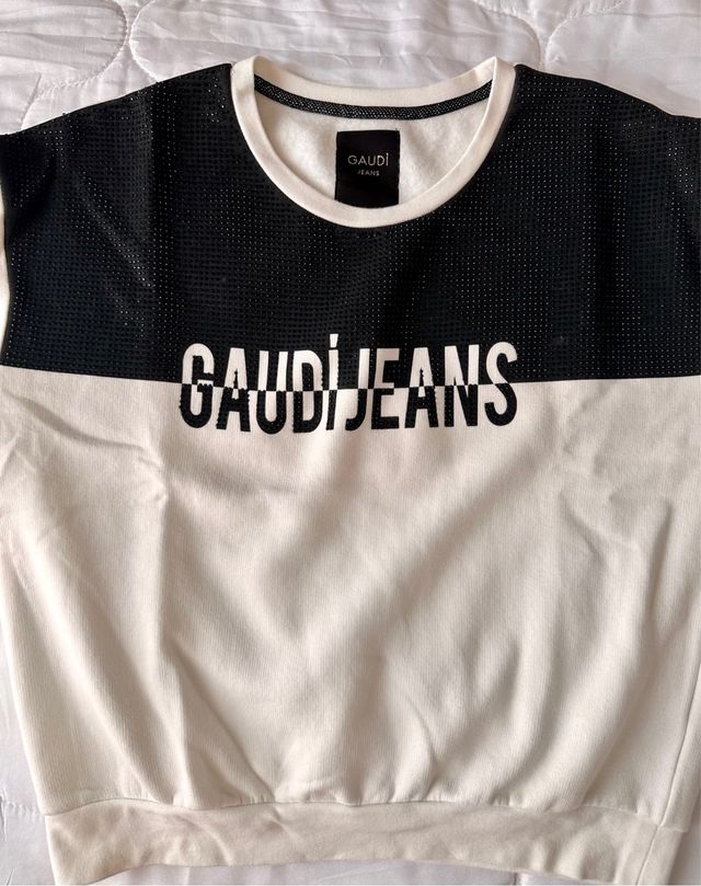 Sudadera Gaudi Jeans Blanco-Negro