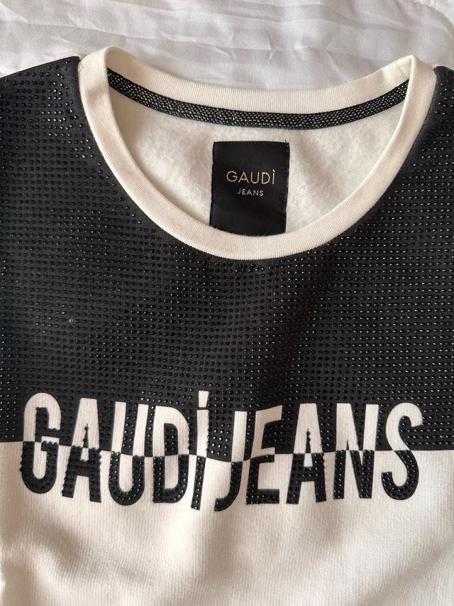 Sudadera Gaudi Jeans Blanco-Negro