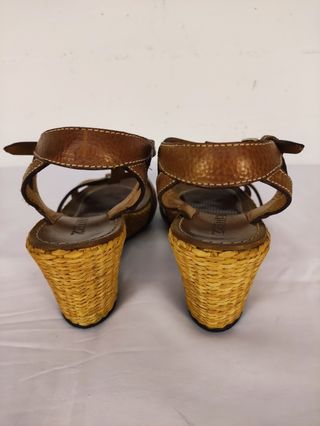 Sandali zeppa marrone donna