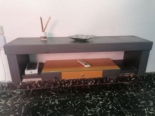 Mueble recibidor negro-naranja