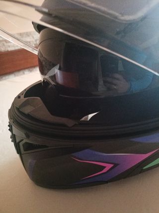 Casco moto modular Soman + bolsa