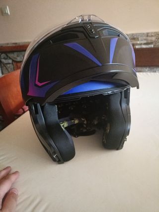 Casco moto modular Soman + bolsa