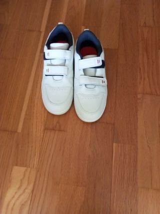 Tenis Velcro Niño - Blanco/Azul
