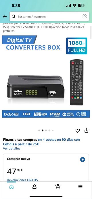 Leebox Decodificador TDT HD 1080p