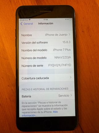 iPhone 7 Plus 128GB - Salud batería 71%