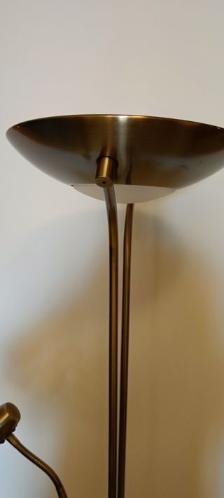 Lámpara de pie 2 luces - metal dorado mate